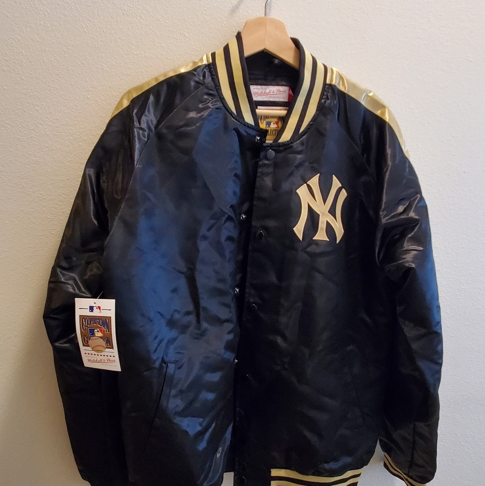 Mitchell & Ness Gold New York NYC Bomber Jacket